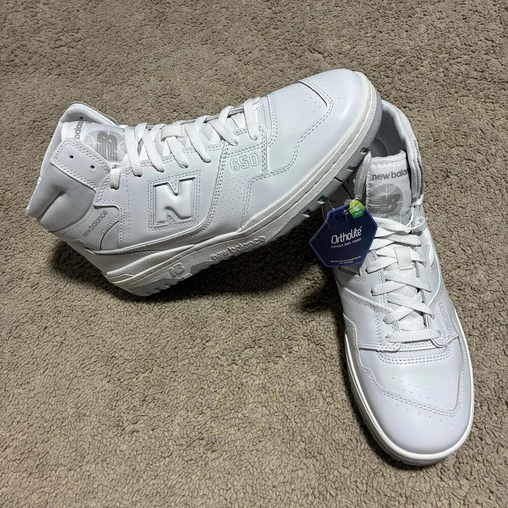 New Balance 650R SNEAKERS SHOES LEATHER WHITE BB650RWW 650 Size 11.5 US